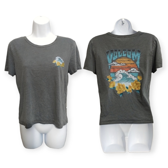 Volcom Tops - Volcom Gray Hawaiian Wave Tee sz S